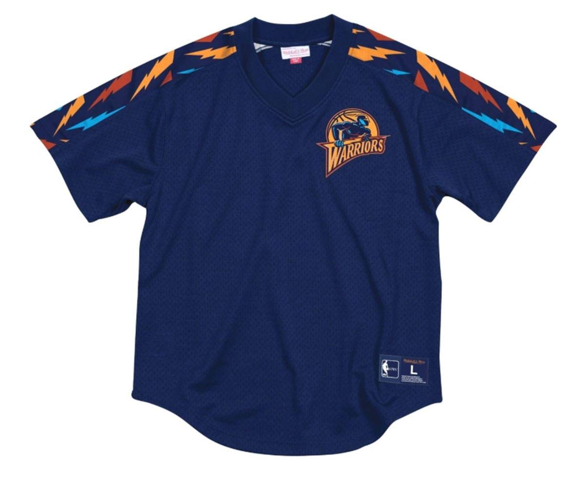 Mens Mitchell & Ness NBA Golden State Warriors Winning Team Mesh Button Jersey