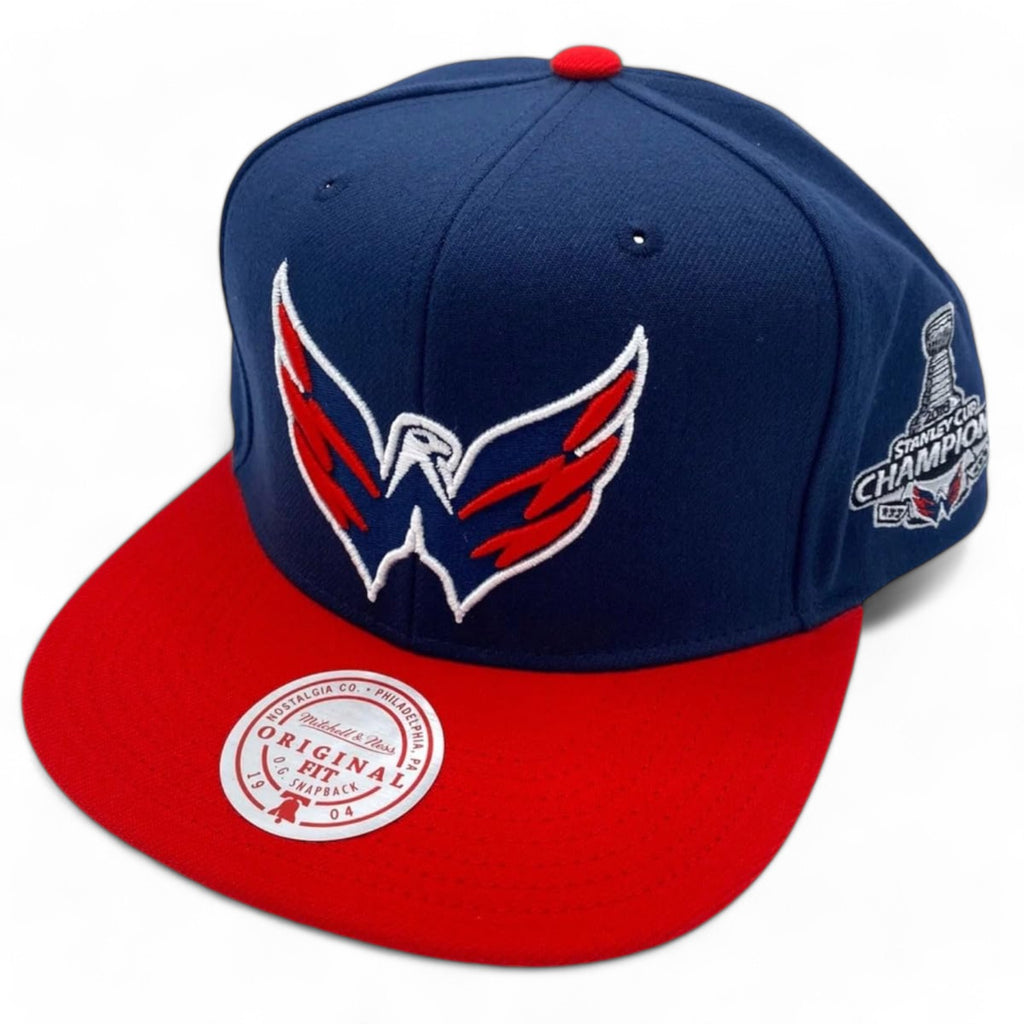 MENS MITCHELL & NESS NHL 2 TONE SIDE PATCH SNAPBACK CAPITALS - NAVY-RED