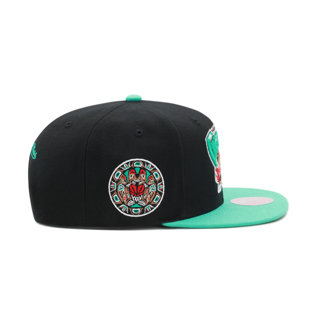 MENS MITCHELL & NESS NBA SIDE CORE 2.0 SNAPBACK HWC GRIZZLIES - BLACK-TEAL