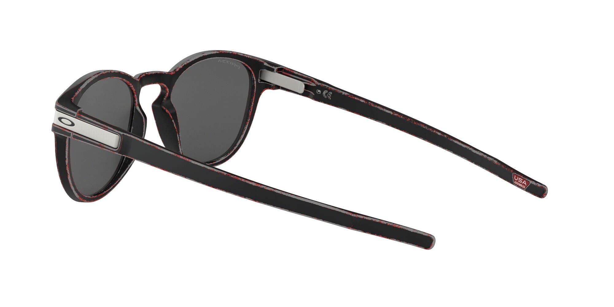 [OO9349-30] Mens Oakley Latch (A) Sunglasses - Red/Prizm Black Iridium