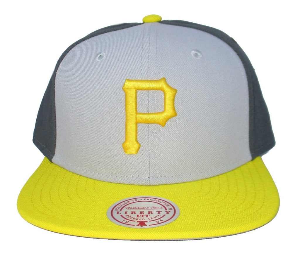 [HY11518-PPIGREY] MENS MITCHELL & NESS MLB TRIPLE PLAY LIBERTY SNAPBACK PIRATES