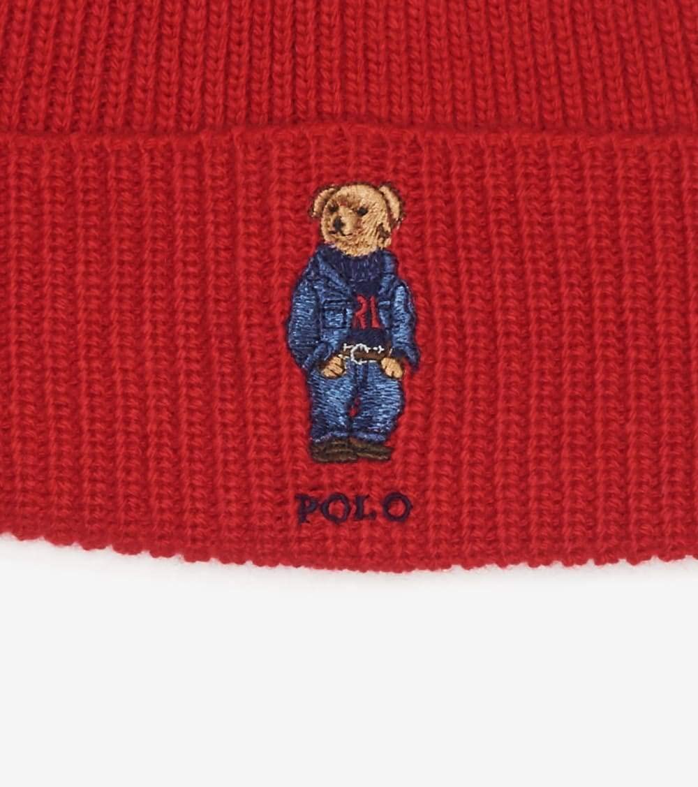 [PC0826-617] ADULT POLO RALPH LAUREN SOLID DENIM BEAR BEANIE
