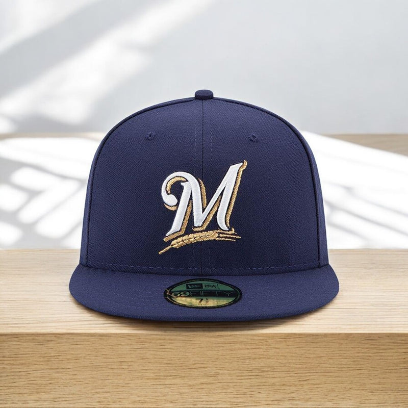 [70361062] Mens New Era MLB Authentic 59Fifty Performance Fitted - Brewers