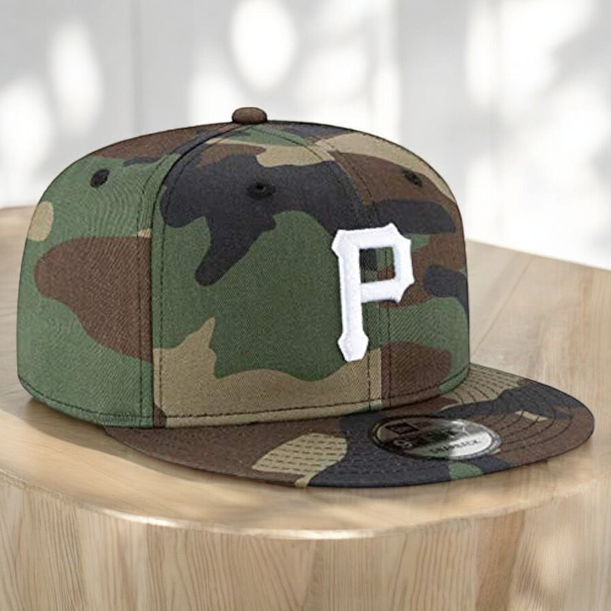 [11941914] Mens New Era MLB 950 BASIC WOOLAND CAMO SNAPBACK - PITTSBURGH PIRATES