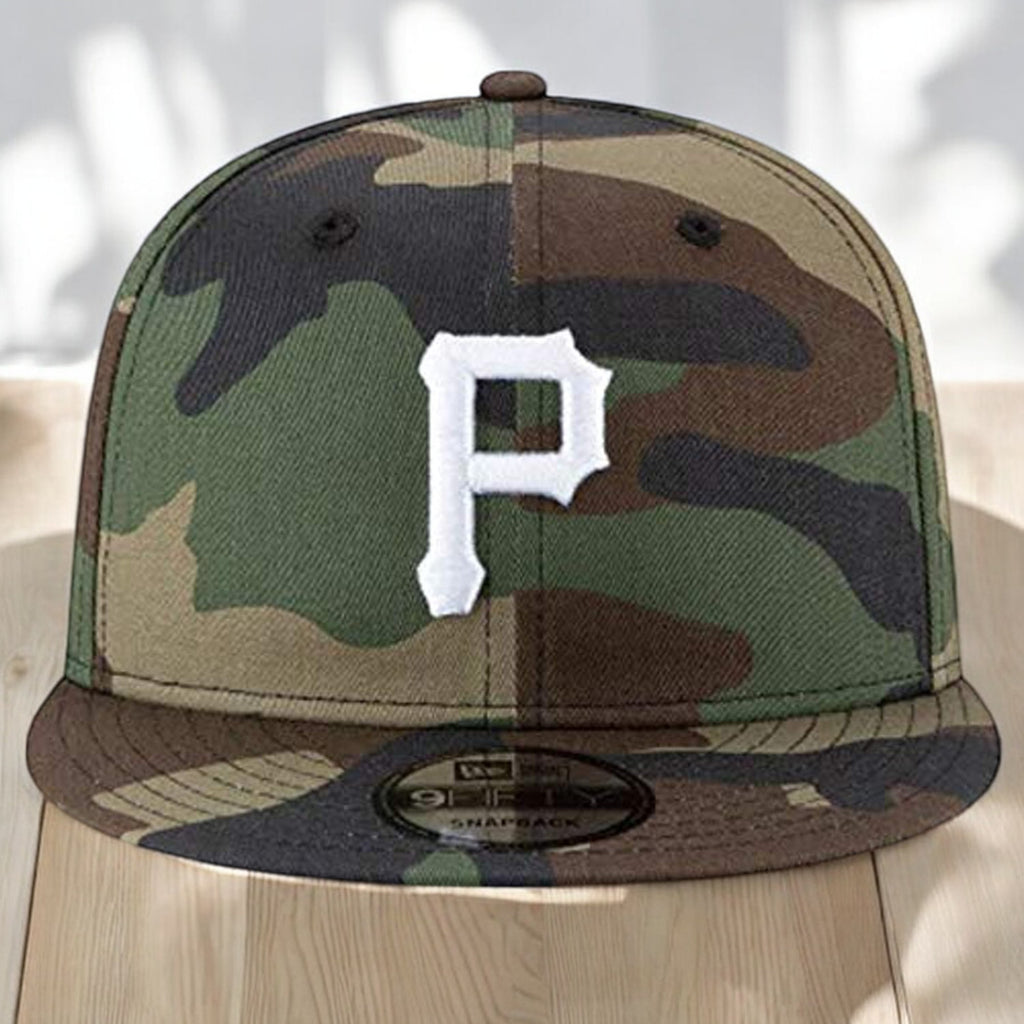 [11941914] Mens New Era MLB 950 BASIC WOOLAND CAMO SNAPBACK - PITTSBURGH PIRATES