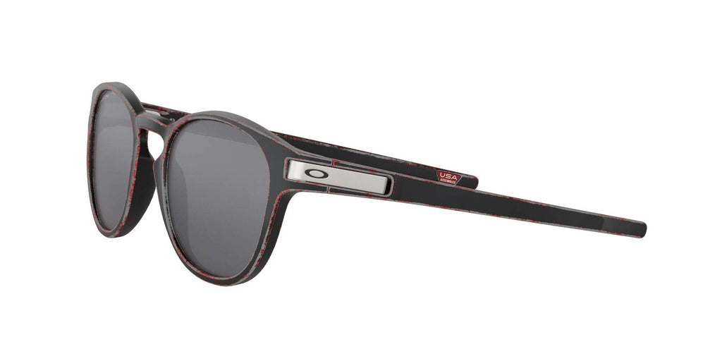 [OO9349-30] Mens Oakley Latch (A) Sunglasses - Red/Prizm Black Iridium