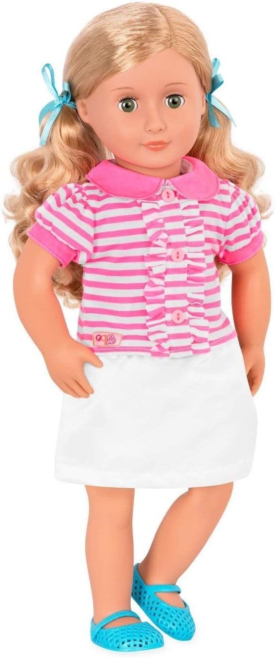 [113988] Our Generation 18" Posable Cooking Doll Jenny with Gourmet Kitchen Playset & Storybook (Red)