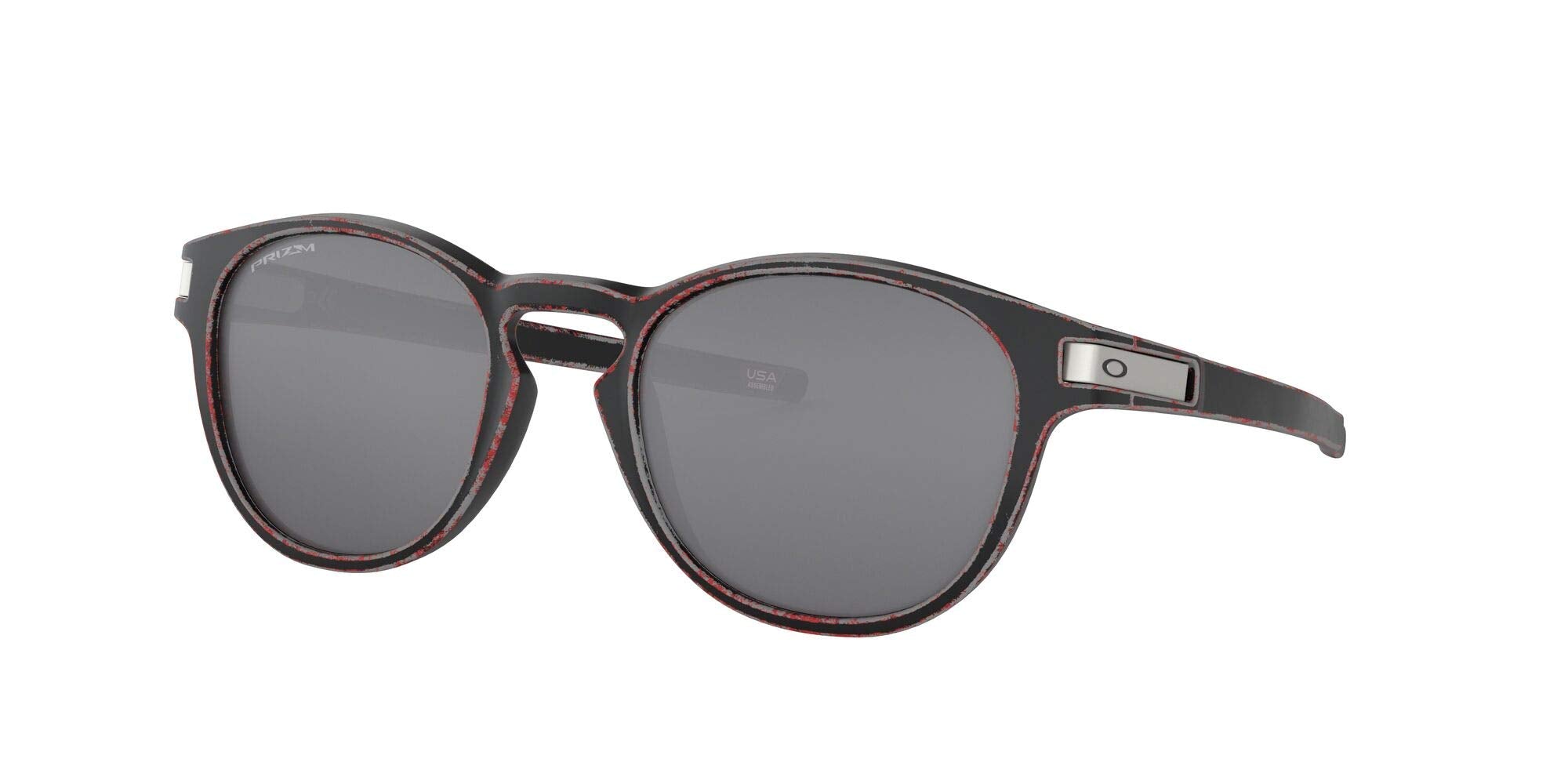 [OO9349-30] Mens Oakley Latch (A) Sunglasses - Red/Prizm Black Iridium