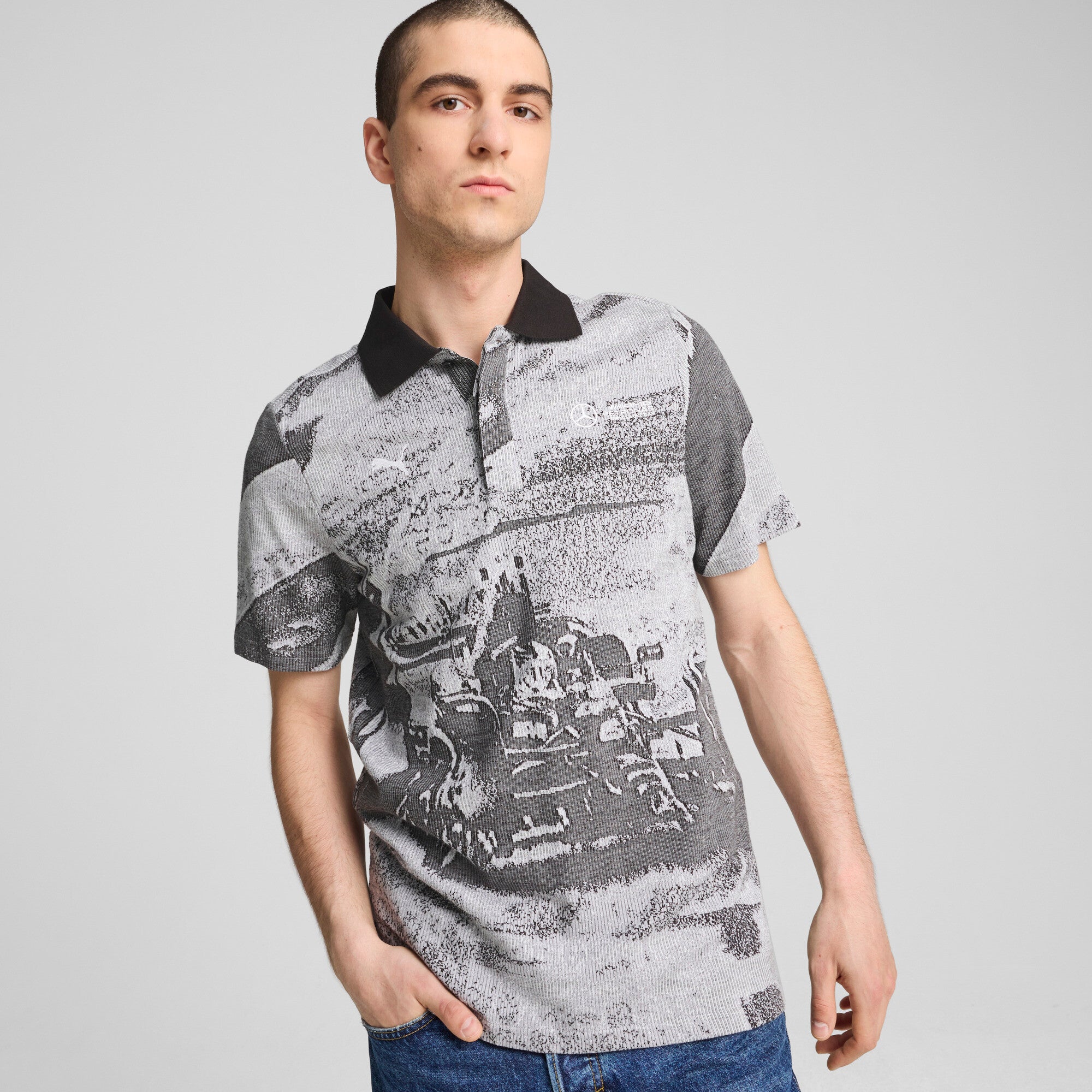 [627338-01] MENS PUMA MAPF1 MERCEDES JACQUARD POLO