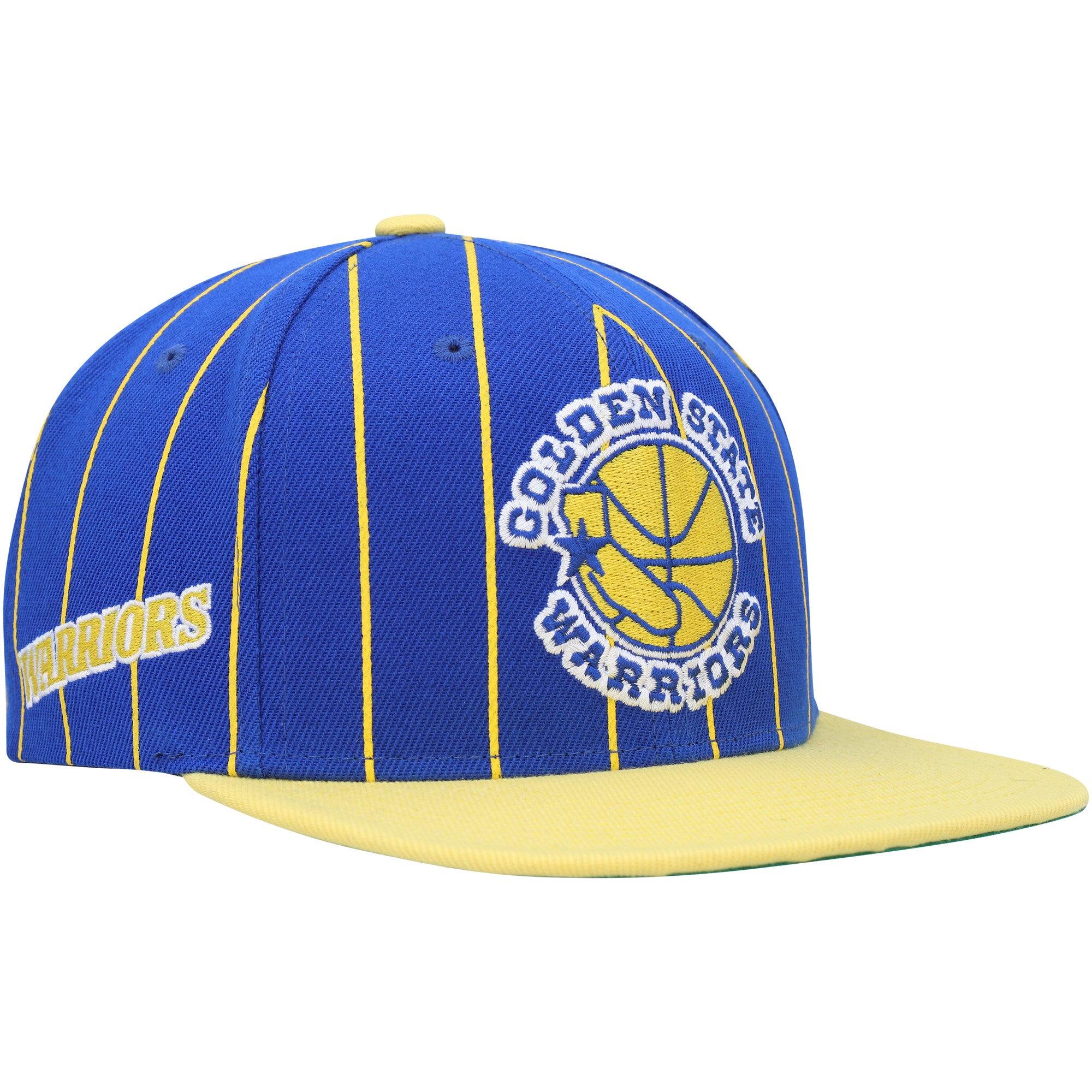 MENS MITCHELL & NESS NBA TEAM PIN SNAPBACK HWC WARRIORS - BLUE