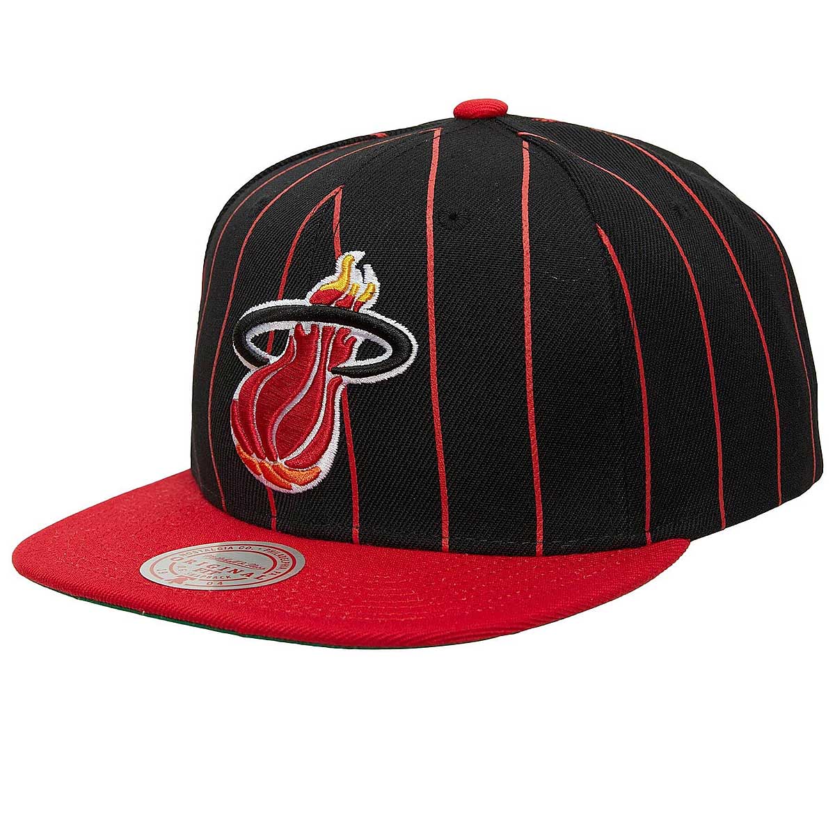 MENS MITCHELL & NESS NBA TEAM PIN SNAPBACK HWC HEAT - BLACK