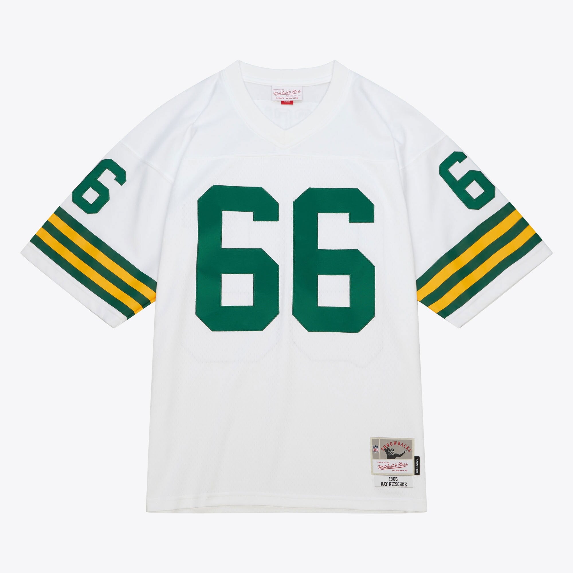 Mens Mitchell & Ness NFL WHITE JERSEY PACKERS 1966 RAY NITSCHKE