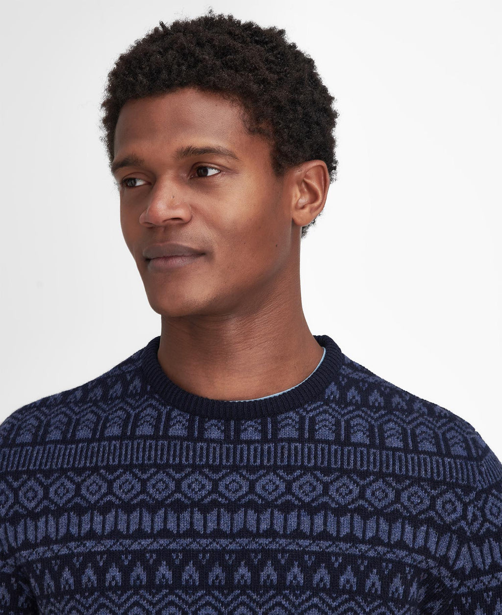 [MKN1579NY91] MENS BARBOUR STONEBECK FAIRISLE CREW NECK JUMPER