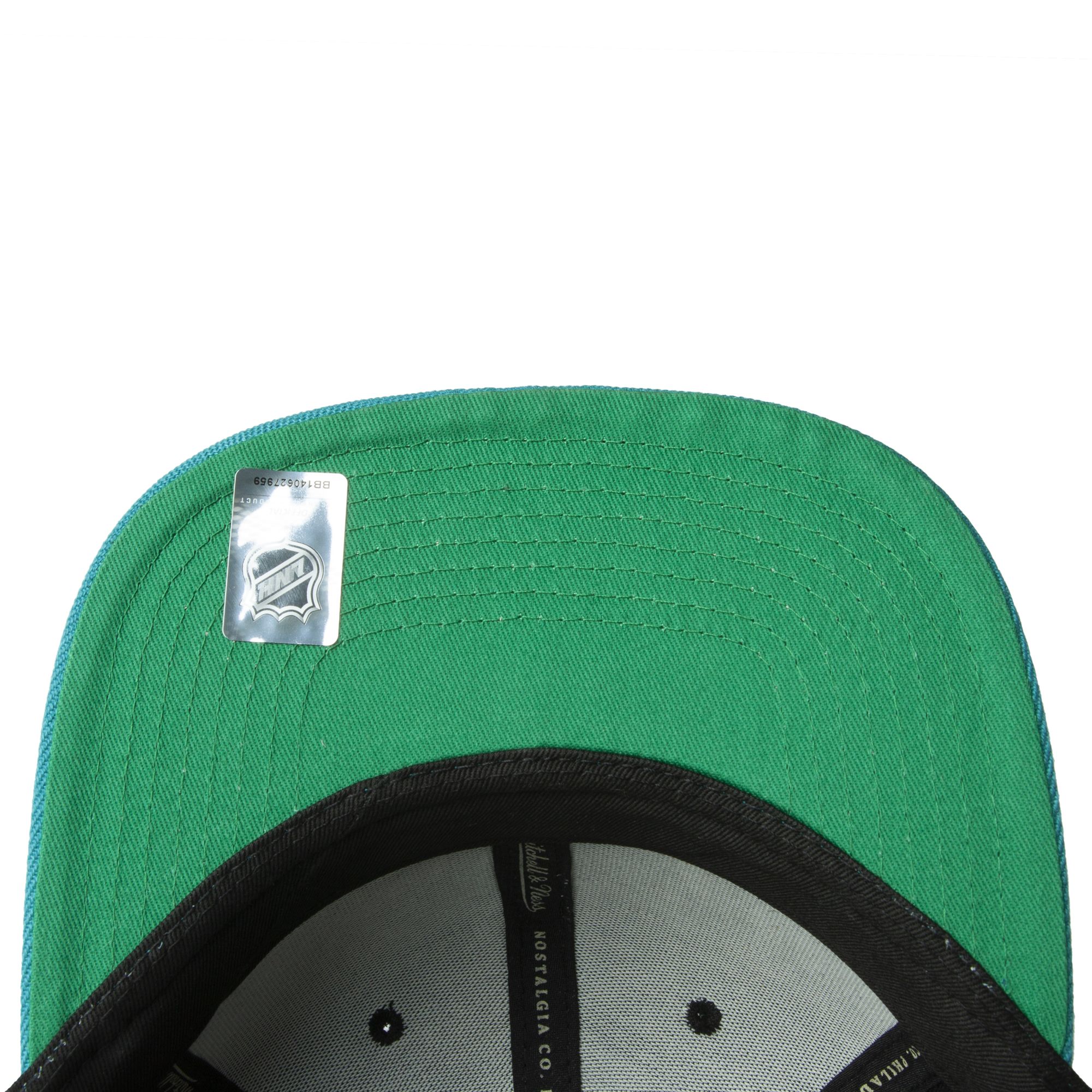MENS MITCHELL & NESS NHL TEAM PIN SNAPBACK SHARKS - BLACK