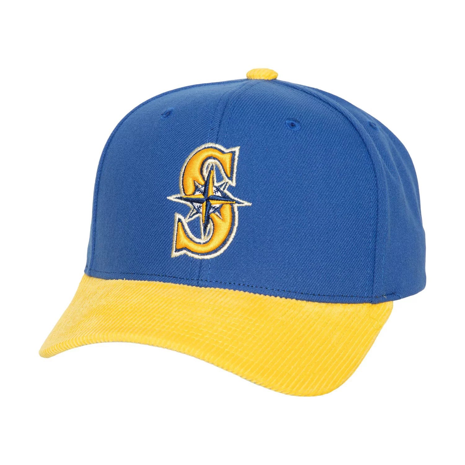 MENS MITCHELL & NESS MLB CORD PRO SNAPBACK MARINERS - BLUE
