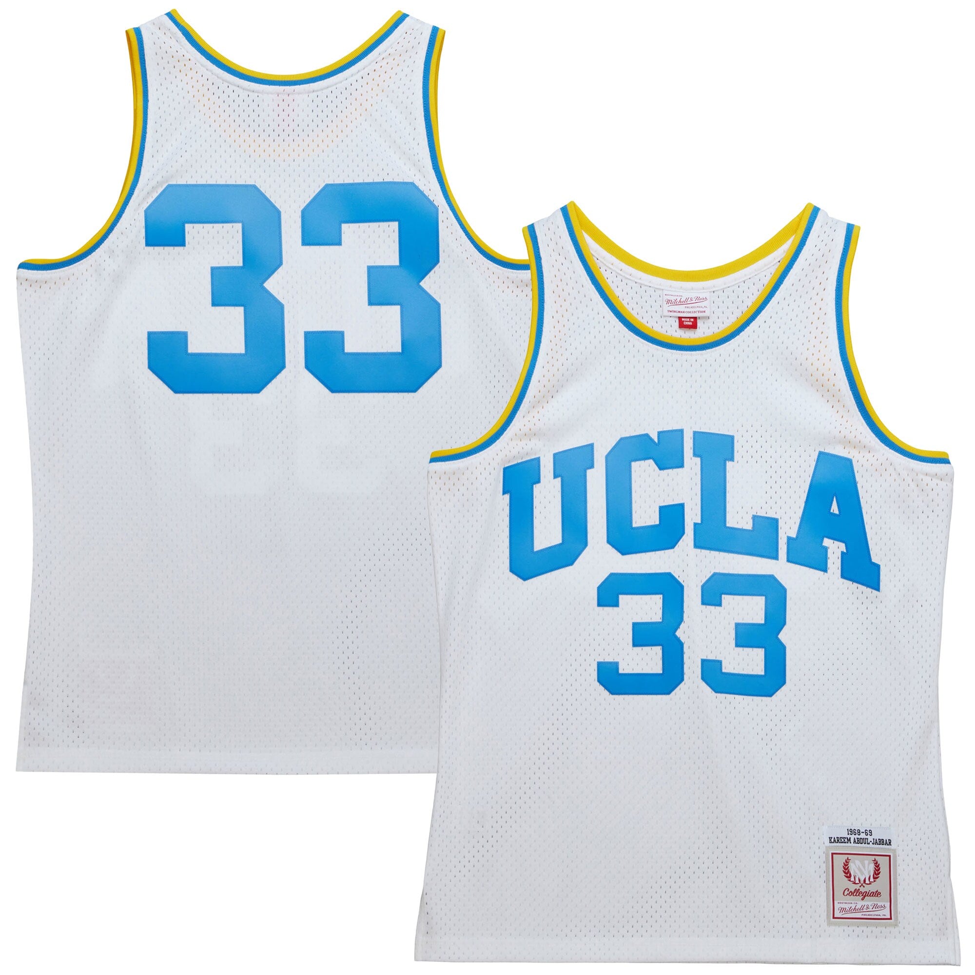 MENS MITCHELL & NESS NCAA WHITE JERSEY UCLA 1968 KAREEM ABDUL-JABBAR