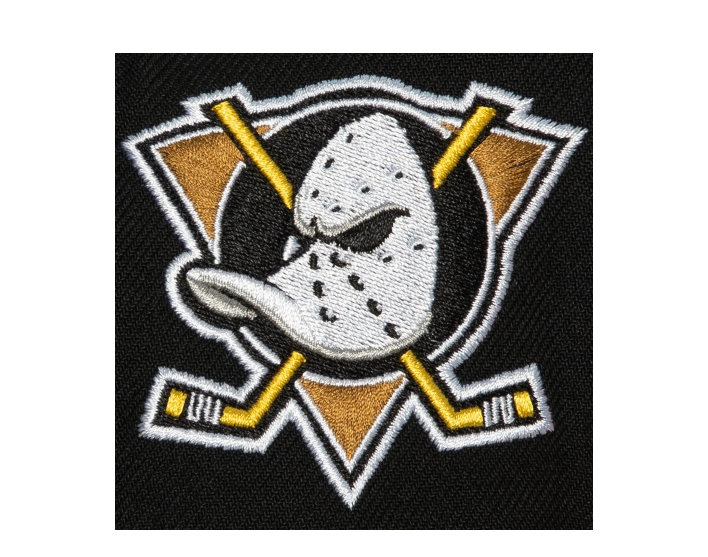MENS MITCHELL & NESS NHL VINTAGE SCRIPT SNAPBACK DUCKS - BLACK