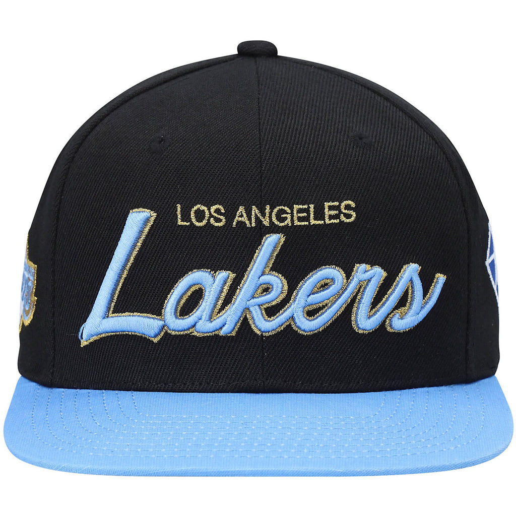MENS MITCHELL & NESS NBA 75TH GOLD SNAPBACK LAKERS - BLACK-BLUE