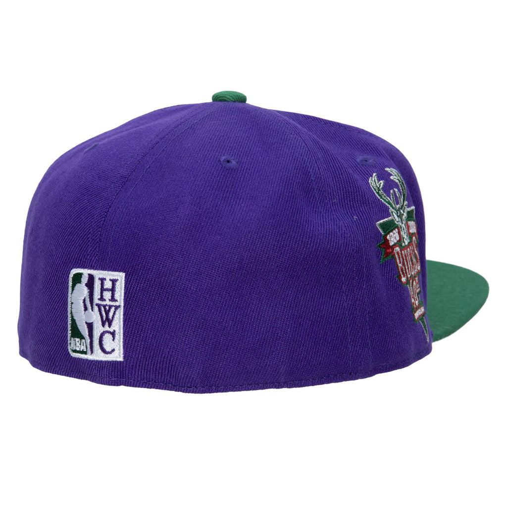 [6HSFSH21302-MBUPURP] MENS MITCHELL & NESS NBA MILWAUKEE BUCKS TEAM SIDE FITTED