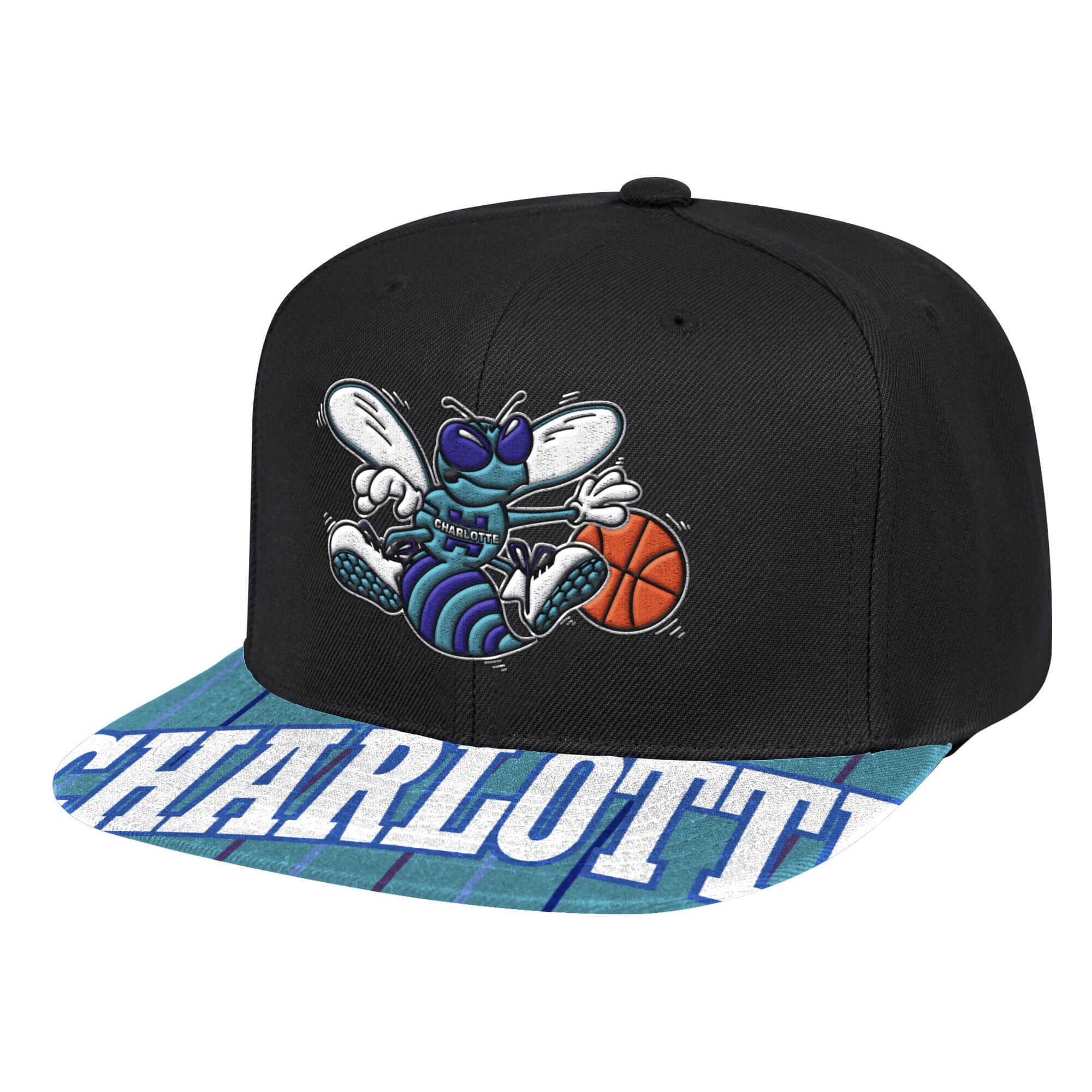 [6HSSMM21015-CHOBLCK] MENS NBA CHARLOTTE HORNETS SWINGMAN POP SNAPBACK