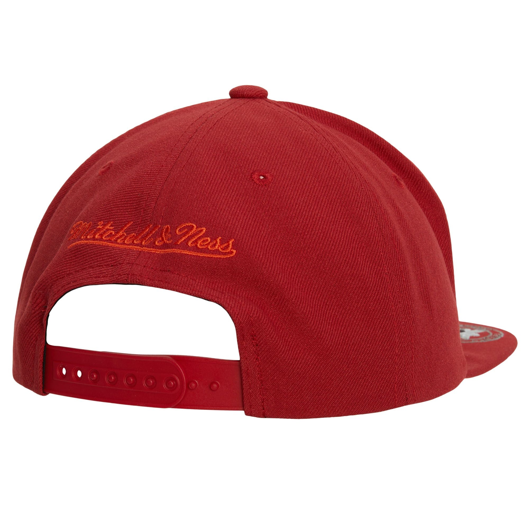 MENS MITCHELL & NESS NBA FRONT FACE SNAPBACK HWC HEAT - RED