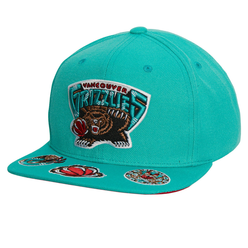 MENS MITCHELL & NESS NBA FRONT FACE SNAPBACK HWC GRIZZLIES - TEAL