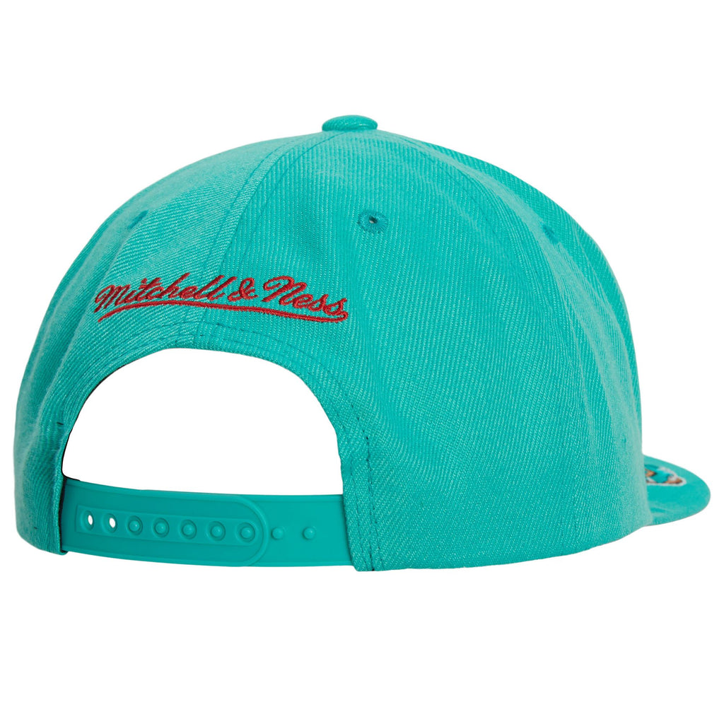 MENS MITCHELL & NESS NBA FRONT FACE SNAPBACK HWC GRIZZLIES - TEAL
