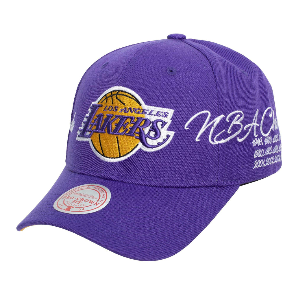MENS MITCHELL & NESS NBA CHAMP WRAP PRO SNAPBACK LAKERS - PURPLE