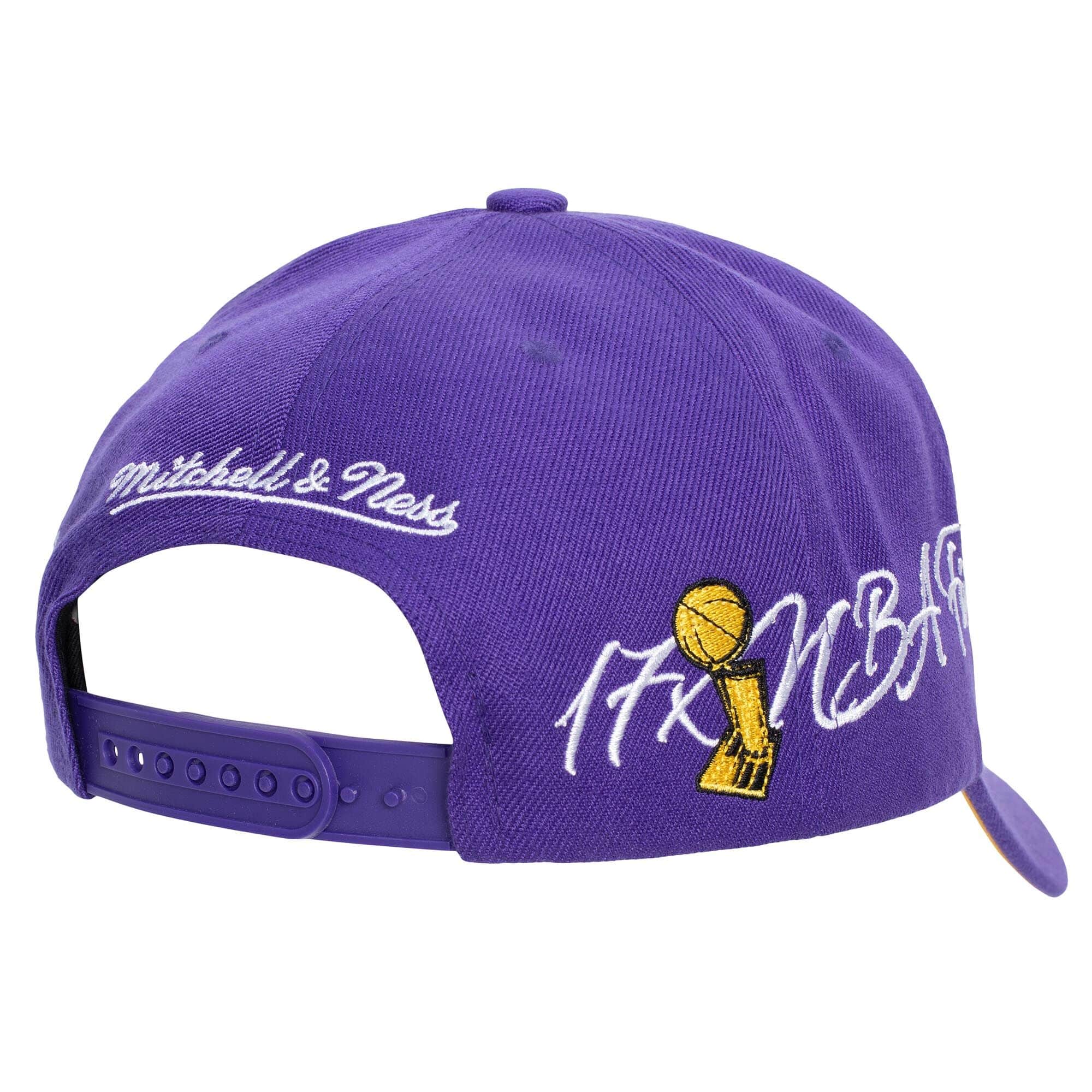MENS MITCHELL & NESS NBA CHAMP WRAP PRO SNAPBACK LAKERS - PURPLE