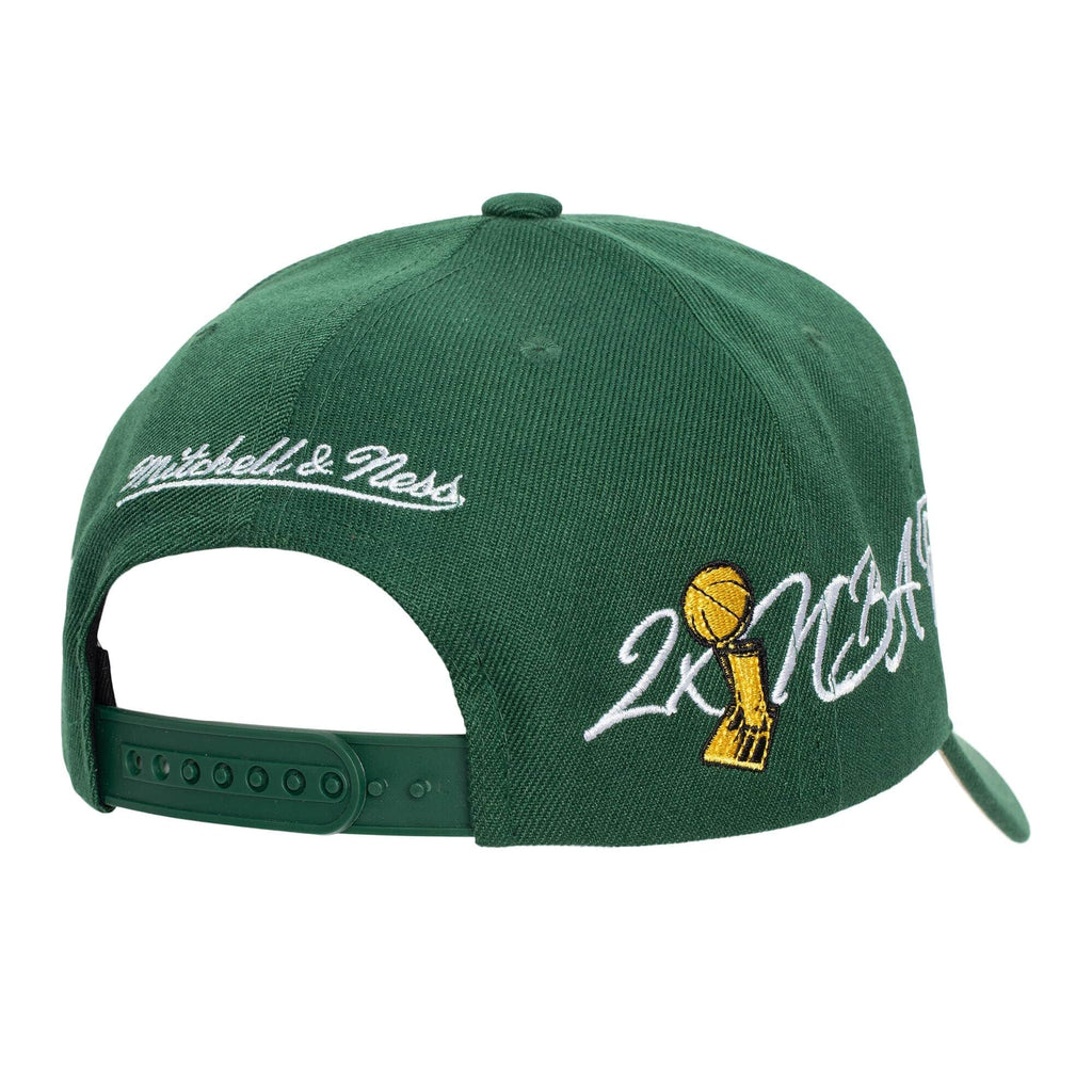MENS MITCHELL & NESS NBA CHAMP WRAP PRO SNAPBACK BUCKS - GREEN