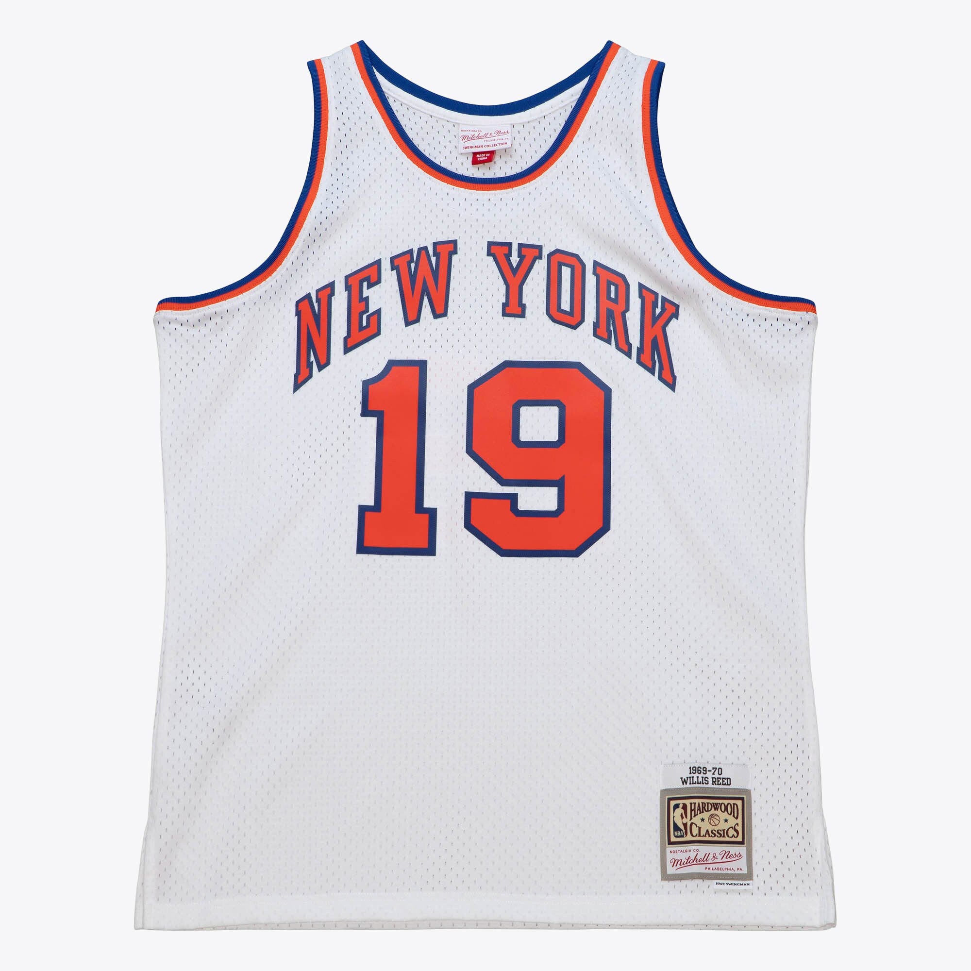 MENS MITCHELL & NESS NBA SWINGMAN JERSEY KNICKS 1969 WILLIS REED