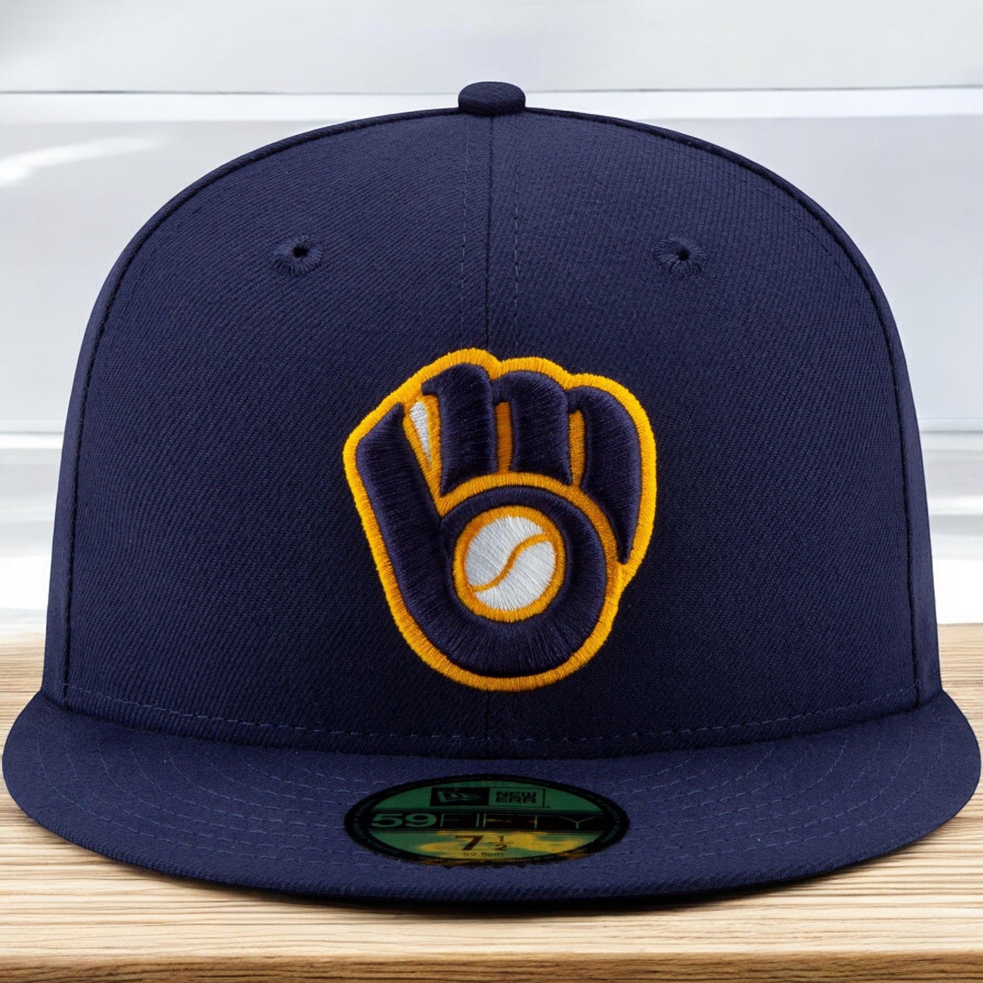 [70482536] Mens New Era MLB Authentic 59Fifty Performance Fitted - Brewers
