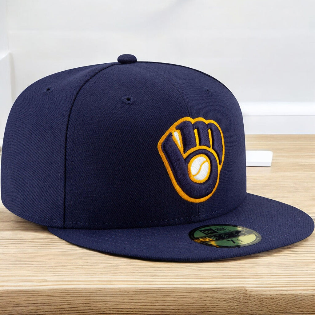 [70482536] Mens New Era MLB Authentic 59Fifty Performance Fitted - Brewers