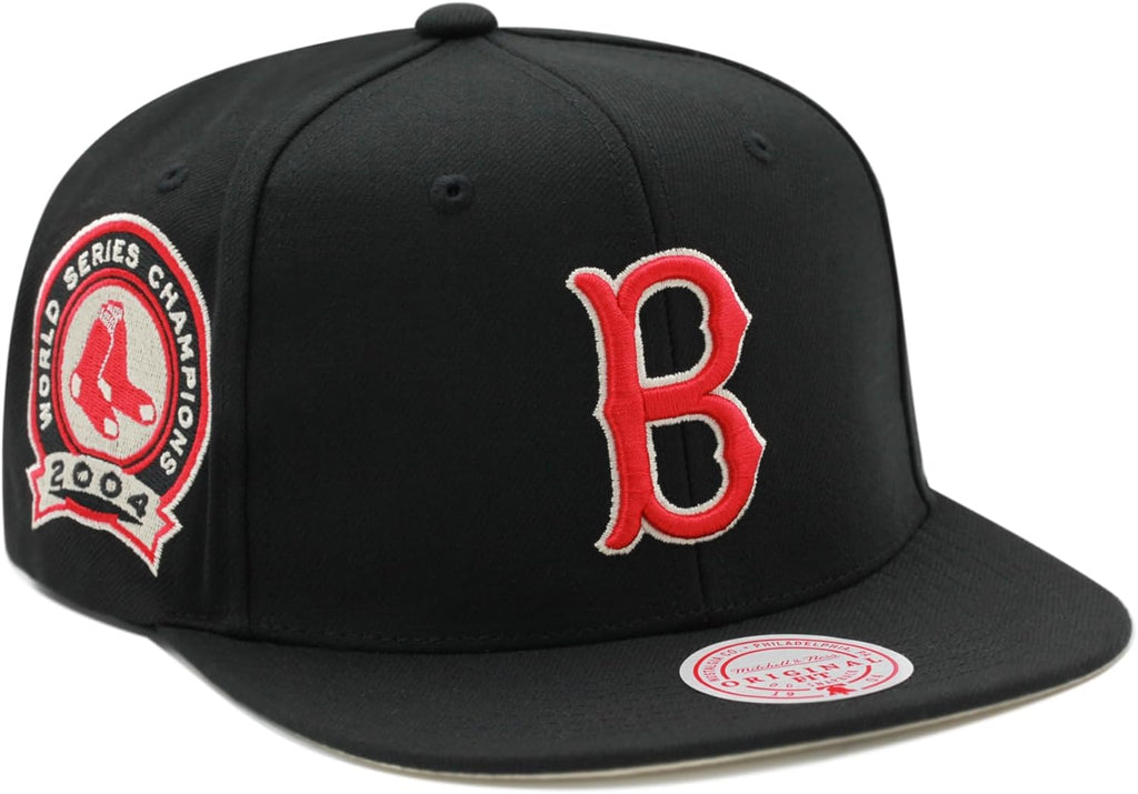MENS MITCHELL & NESS MLB TEAM CLASSIC SNAPBACK COOP RED SOX - BLACK