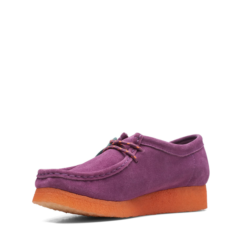 [26168645] Womens CLARKS WALLABEE - PURPLE SDE COMBI