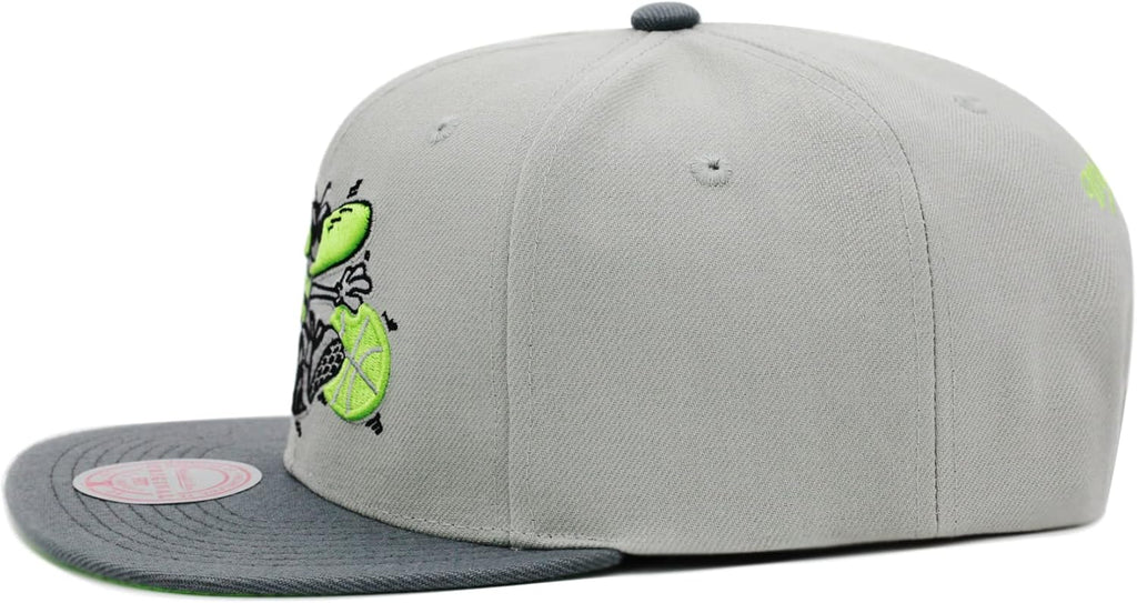 MENS MITCHELL & NESS NBA GREEN BEAN SMAPBACK HWC HORNETS - GREY
