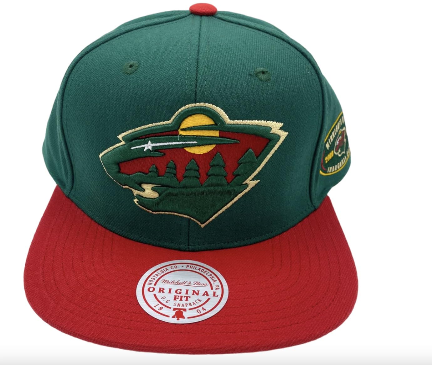 MENS MITCHELL & NESS NHL 2 TONE SIDE PATCH SNAPBACK WILD - GREEN-RED