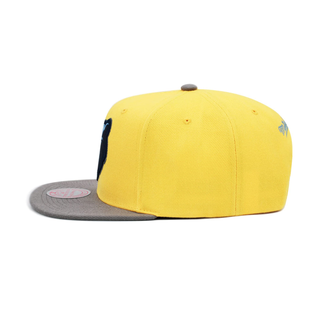 MENS MITCHELL & NESS NBA CORE BASIC SNAPBACK GRIZZLIES - GOLD-GREY
