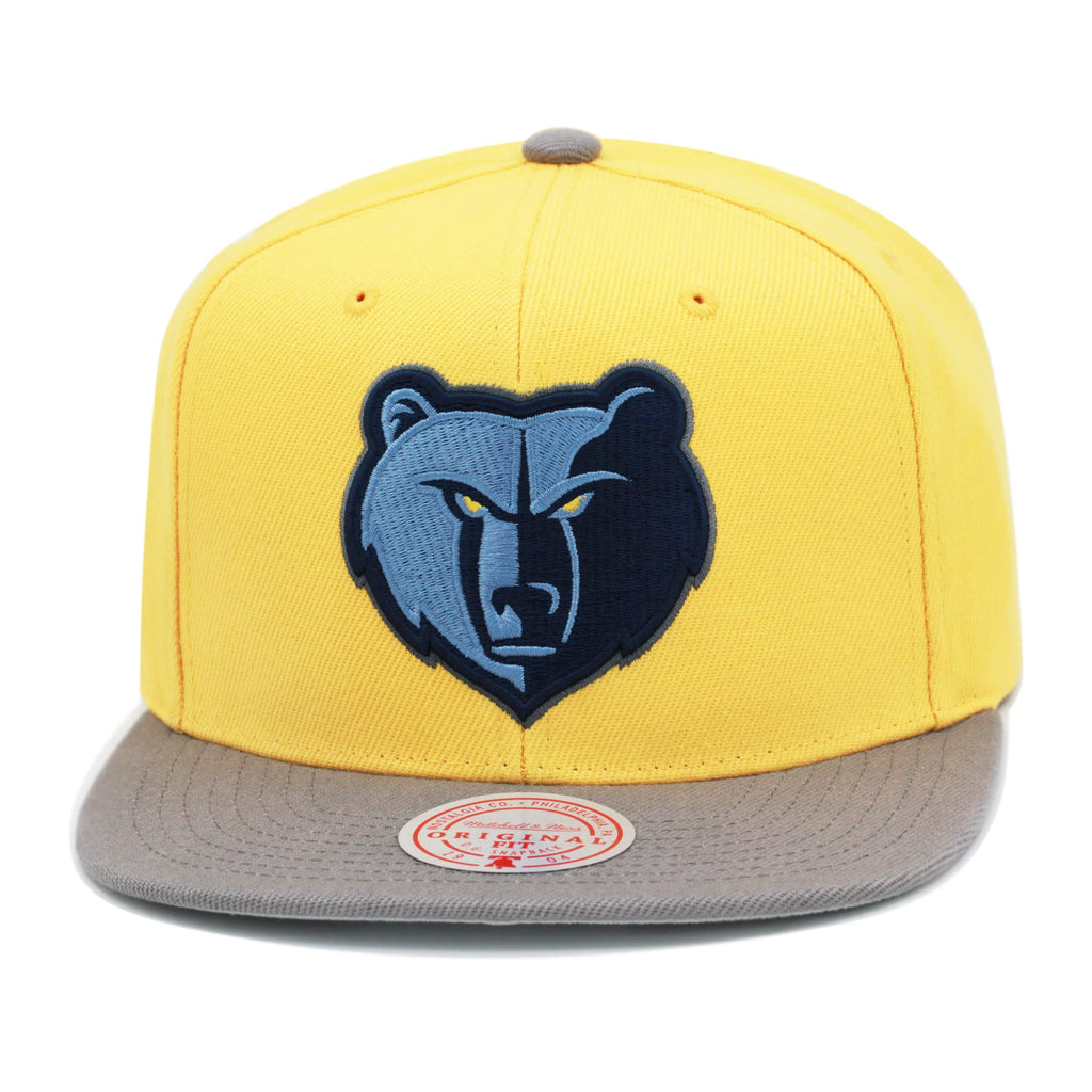 MENS MITCHELL & NESS NBA CORE BASIC SNAPBACK GRIZZLIES - GOLD-GREY