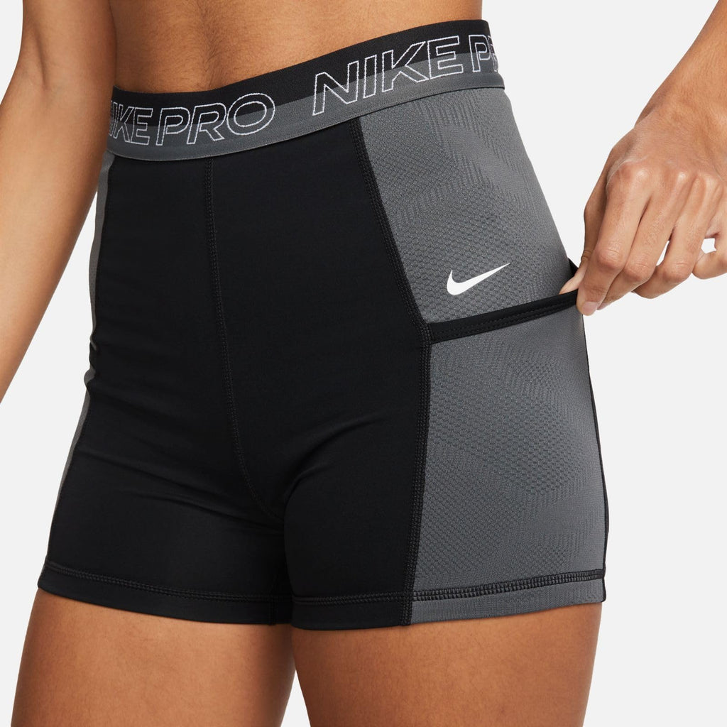 [DX0059-010] WOMENS NIKE PRO HIGH-WAISTED 3" TRAINING SHORTS WITH POCKETS