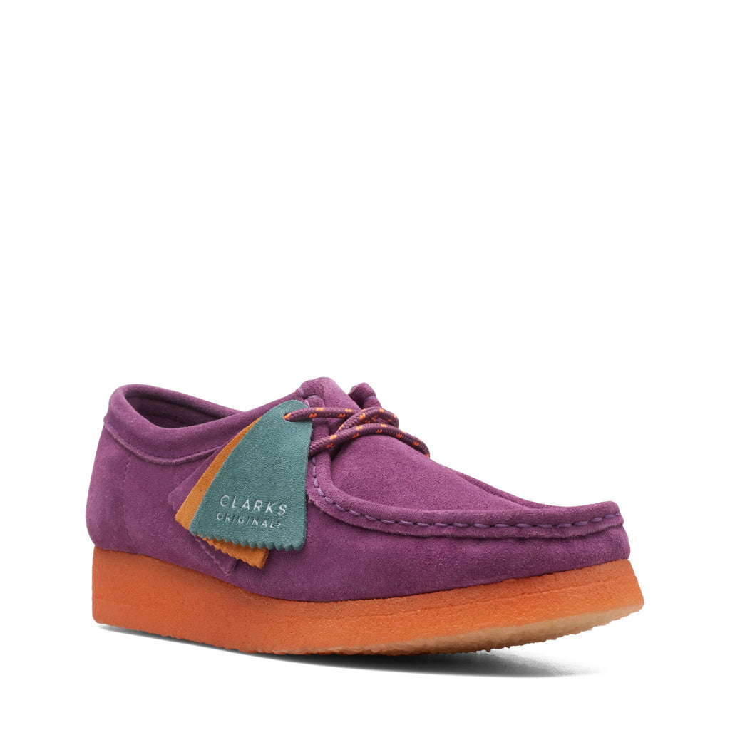 [26168645] Womens CLARKS WALLABEE - PURPLE SDE COMBI