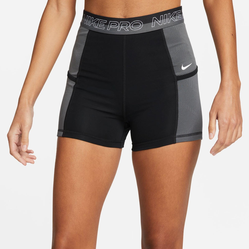 [DX0059-010] WOMENS NIKE PRO HIGH-WAISTED 3" TRAINING SHORTS WITH POCKETS