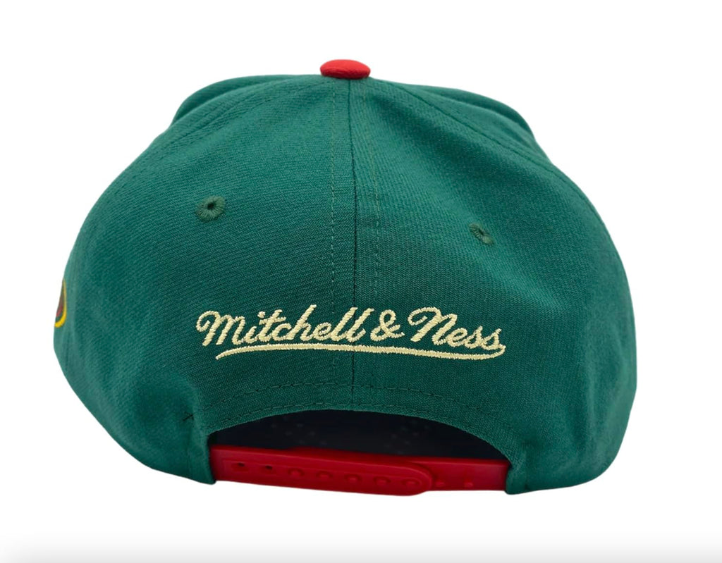 MENS MITCHELL & NESS NHL 2 TONE SIDE PATCH SNAPBACK WILD - GREEN-RED