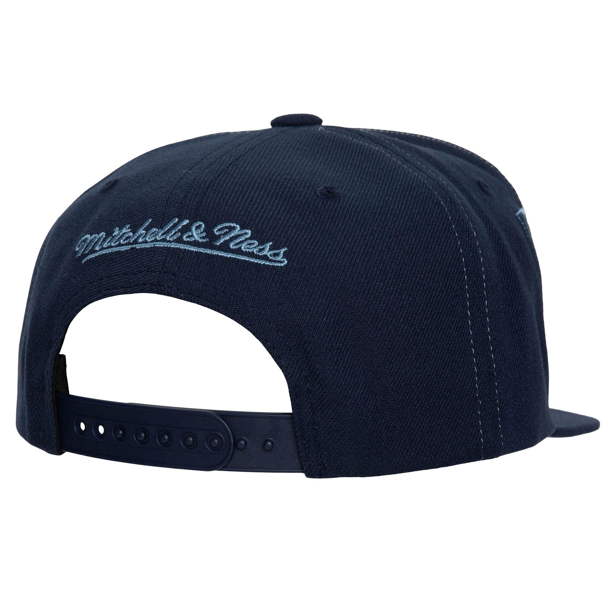 MENS MITCHELL & NESS NBA FULL FRONTAL SNAPBACK GRIZZLIES - NAVY