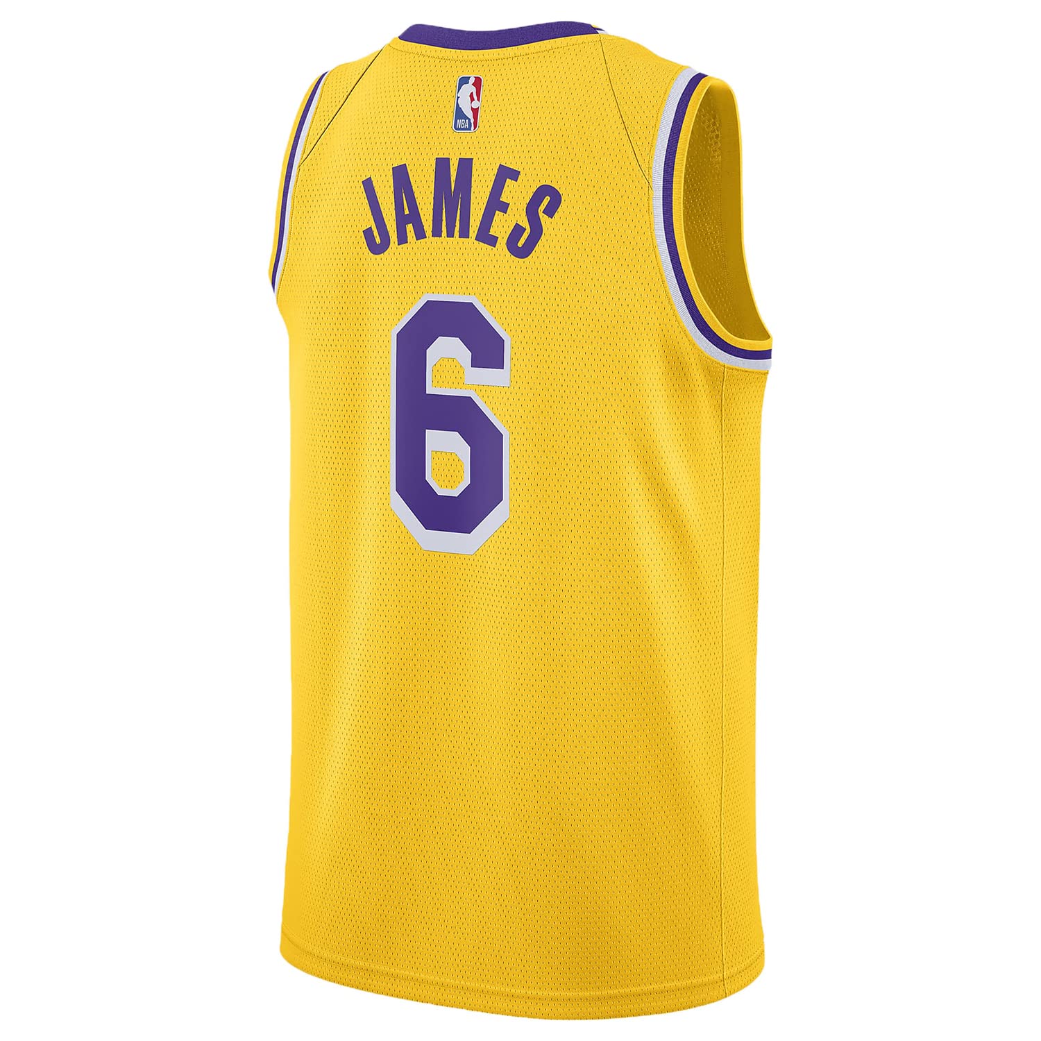 [CW3669-738] Mens Nike LOS ANGELES LAKERS LEBRON JAMES GOLD #6 ICON SWINGMAN JERSEY