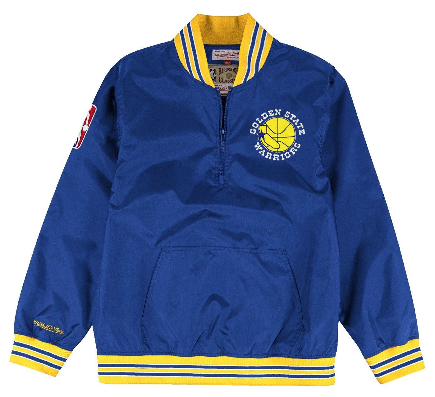 Mens Mitchell & Ness NBA Golden State Warriors Hardwood Warmup Pullover Jacket