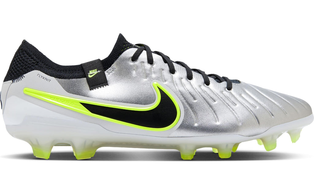 [DV4328-001] MENS NIKE TIEMPO LEGEND 10 ELITE FG 'METALLIC SILVER VOLT BLACK'