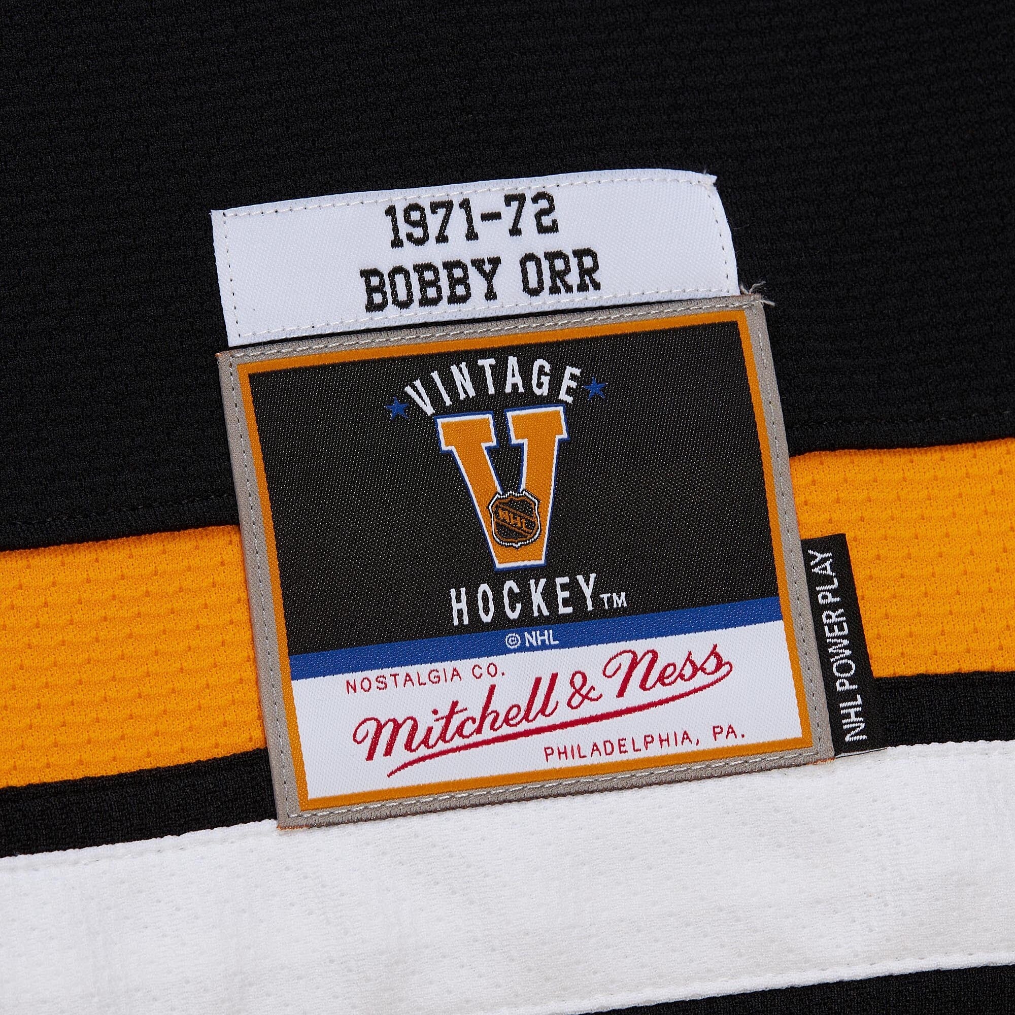 Mens Mitchell & Ness NHL DARK JERSEY BLUE LINE 2.0 BRUINS 1971 BOBBY ORR