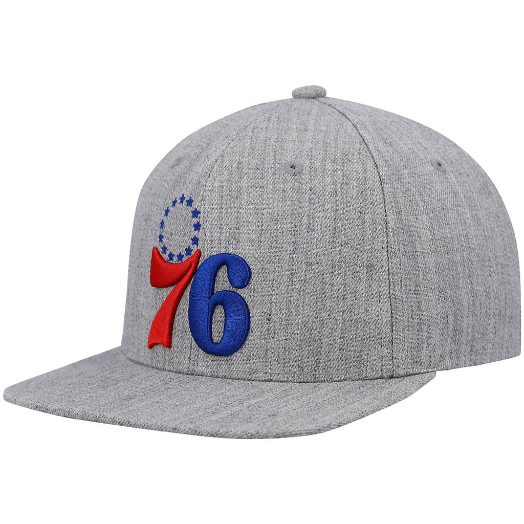 MENS MITCHELL & NESS NBA TEAM HEATHER 2.0 SNAPBACK 76ERS