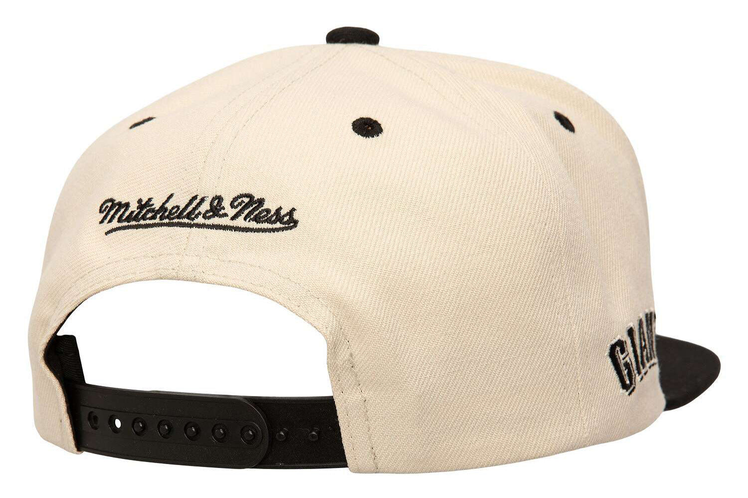 [HS9558-SFGOFWH] MENS MITCHELL & NESS MLB EVERGREEN CREAM BLACK SNAPBACK GIANTS